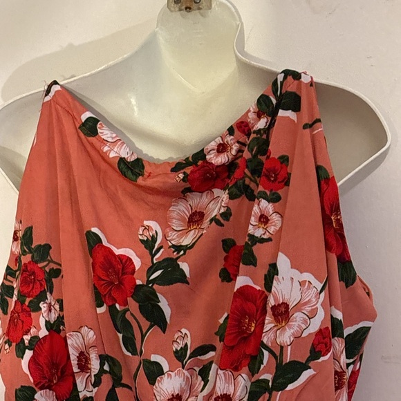 New Anne Morgan Collection floral A-line coral shift Maxi dress 1X - Picture 11 of 17